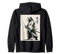 Vintage Japanese Bear Samurai Graphic Sudadera con Capucha