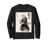 Vintage Japanese Cat Samurai Graphic Manga Larga