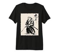 Vintage Japanese Frog Samurai Graphic Camiseta Premium