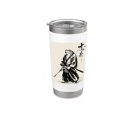 Vintage Japanese Frog Samurai Graphic Vaso térmico de acero inoxidable de doble pared