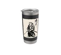 Vintage Japanese Frog Samurai Graphic Vaso térmico de acero inoxidable de doble pared
