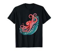 Vintage Japanese Octopus Cherry Blossom Retro Art Graphic Camiseta
