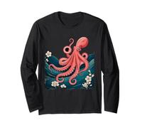 Vintage Japanese Octopus Cherry Blossom Retro Art Graphic Manga Larga