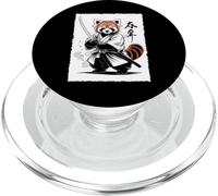 Vintage Japanese Red Panda Samurai Graphic PopSockets PopGrip para MagSafe