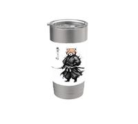 Vintage Japanese Red Panda Samurai Graphic Vaso térmico de acero inoxidable de doble pared