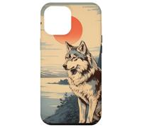 Vintage Japonés Paisaje & White Wolf Kanji Carcasa para iPhone 12 Pro MAX