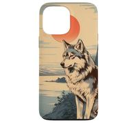 Vintage Japonés Paisaje & White Wolf Kanji Carcasa para iPhone 13 Pro MAX