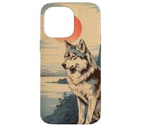 Vintage Japonés Paisaje & White Wolf Kanji Carcasa para iPhone 14 Pro MAX