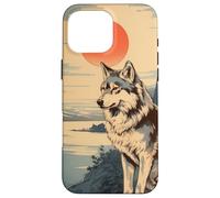 Vintage Japonés Paisaje & White Wolf Kanji Carcasa para iPhone 16 Pro MAX