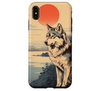 Vintage Japonés Paisaje & White Wolf Kanji Carcasa para iPhone XS MAX