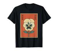 Vintage Japonés Pensamiento Flor Retro Oriental Japón Floral Camiseta