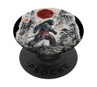 Vintage japonés Sumi-e Sasquatch Samurai Cryptid Art PopSockets PopGrip Adhesivo