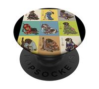 Vintage Japonés Ukiyo-e Alemán Puntero De Pelo Corto Kimono D PopSockets PopGrip Adhesivo