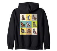 Vintage Japonés Ukiyo-e Alemán Puntero De Pelo Corto Kimono D Sudadera con Capucha
