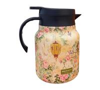 vintage, jarra de café térmica | floral de acero inoxidable de 1000 ml, bonita | Jarra Térmica, Aislada Para Reuniones Familiares, Acción De Gracias, Navidad