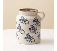 Vintage Jarrón Floral Chinoiserie Verde y Beige, jarrones Vintage de cerámica con Hielo Agrietado for Vivir Regalo de inauguración(Blue,A2)