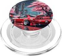 Vintage JDM Coche de Carreras Tokio Street Racing Sakura Blossom Art PopSockets PopGrip para MagSafe