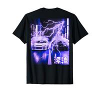 Vintage JDM Drift Racing Cars Lightning Night Scene(En la Parte Posterior) Camiseta