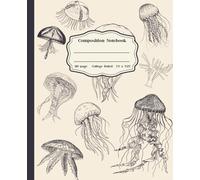 Vintage Jellyfish Composition Notebook: College Ruled | 110 Pages | 7.5 x 9.25" Aesthetic Sea Life Notebook for School, Journaling, and Creative Writing