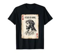 Vintage Jesucristo Rey de Corazones Christian Playing Card Camiseta