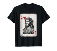Vintage Jesucristo Rey de Corazones Christian Playing Card Camiseta