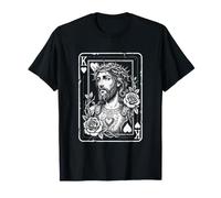Vintage Jesucristo Rey de Corazones Christian Playing Card Camiseta
