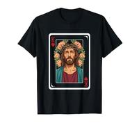 Vintage Jesucristo Rey de Corazones Christian Playing Card Camiseta