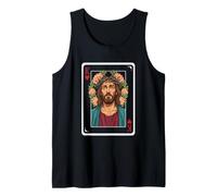 Vintage Jesucristo Rey de Corazones Christian Playing Card Camiseta sin Mangas