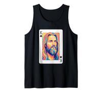 Vintage Jesucristo Rey de Corazones Christian Playing Card Camiseta sin Mangas