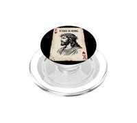 Vintage Jesucristo Rey de Corazones Christian Playing Card PopSockets PopGrip para MagSafe