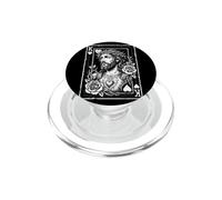 Vintage Jesucristo Rey de Corazones Christian Playing Card PopSockets PopGrip para MagSafe