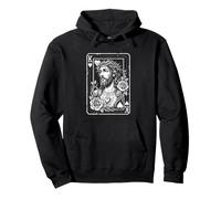 Vintage Jesucristo Rey de Corazones Christian Playing Card Sudadera con Capucha