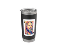Vintage Jesucristo Rey de Corazones Christian Playing Card Vaso térmico de acero inoxidable de doble pared