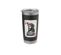 Vintage Jesucristo Rey de Corazones Christian Playing Card Vaso térmico de acero inoxidable de doble pared