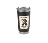 Vintage Jesucristo Rey de Corazones Christian Playing Card Vaso térmico de acero inoxidable de doble pared