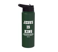 Vintage Jesus Is King Jesus John 14:6 Christian Stainless Steel Insulated Water Bottle