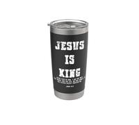 Vintage Jesus Is King Jesus John 14:6 Christian Vaso térmico de acero inoxidable de doble pared