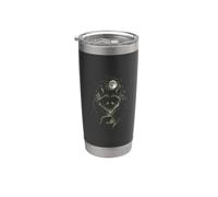 Vintage Jimothy Mapache Magia Luna Llena Vida Silvestre Místico Vaso térmico de acero inoxidable de doble pared