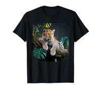 Vintage Jungle King Leopard Tropical Wildlife Animal Camiseta