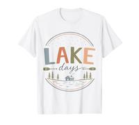 Vintage Junto al Lago cabaña Paddle Fin de Semana Ambiente del Lago Camiseta gráfica económica