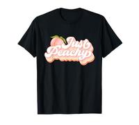 Vintage Just Peachy Peaches Women Summer Fruit Camiseta