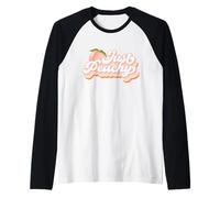 Vintage Just Peachy Peaches Women Summer Fruit Camiseta Manga Raglan