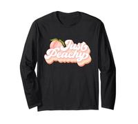 Vintage Just Peachy Peaches Women Summer Fruit Manga Larga