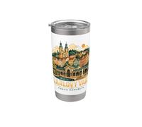 Vintage Karlovy Vary República Checa Viaje Monumento Regalo Vaso térmico de acero inoxidable de doble pared