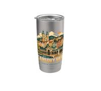 Vintage Karlovy Vary República Checa Viaje Monumento Regalo Vaso térmico de acero inoxidable de doble pared