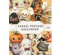 Vintage Kawaii Halloween Scrapbook Paper - 75+ Cut Out Clipart Designs - 8.5 x 11 in Collage Pad: Cute Halloween Clipart with Pumpkins, Ghosts, Cats, Bats, Costumes for Journals, Cards, Collage DIY