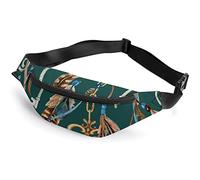 Vintage Key Feathers Ribbons Valentine's Day Sloth Love Fanny Pack, riñonera Deportiva para niños Adultos para Hombres y Mujeres
