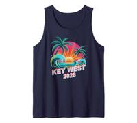 Vintage Key West 2026 Viaje Playa Vacay Matching Girls Camiseta sin Mangas