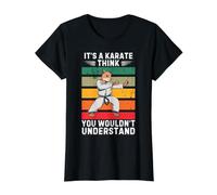 Vintage Kitten Es un Karate Que Creo Que no entenderías Camiseta gráfica económica, Mujer, Negro, XS