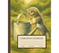 Vintage Kitten Notebook Collection | Kitten in a Pot Composition Notebook: Vintage Floral & Feline Art | College Ruled for Students 110 pages, 7.5" x 9.25